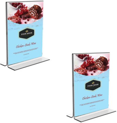 ANISTUFFs T-Shape Sign Holder 4x6in Double-Sided Vertical Desktop Menu Stand 6 inch Acrylic Sheet(5 mm)