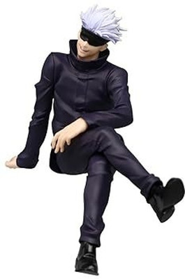 Pinaka Jujutsu Kaisen Sitting Gojo Satoru Action Figure Toy Statue Gift for Anime Fans(Black)