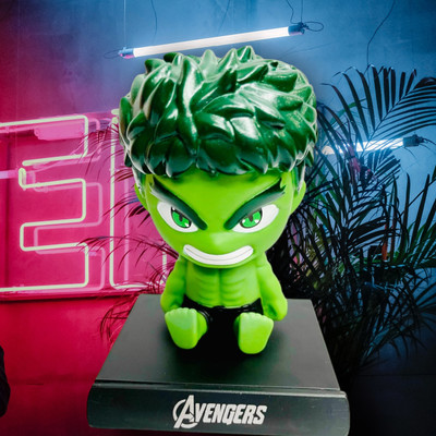 gtrp Super Hero Hulk Action Figure Limited Edition Bobblehead with Mobile Holder 51(Multicolor)