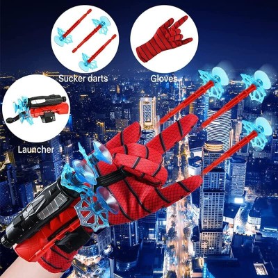 GKzon Spiderman webshooter Gloves Launcher Wrist Toys for Kids(Red)(Red)