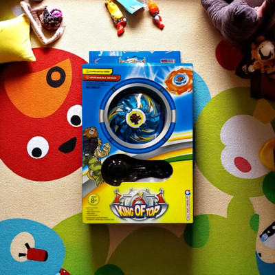 Planet of Toys Big Size Beyblades Battle Set with Strong Battle Power 1 Spinning Top, L/R(Multicolor)