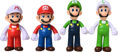 RVM Toys Set of 4 Super Mario Brothers Luigi Action Figure 11-12 cm Game Figures Toy(Multicolor)