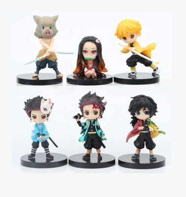 FOZZO-SK New DEMON SLAYER 6 Anime Mini Toy Cartoon Models PVC Figures(Multicolor)