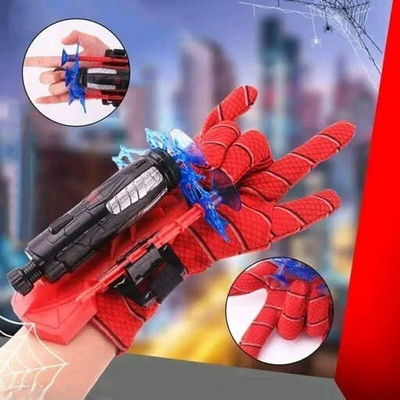 Pluspicks Spider Web Launcher Toy for kids with Web Shooting Action & Sticky Wall(Red)