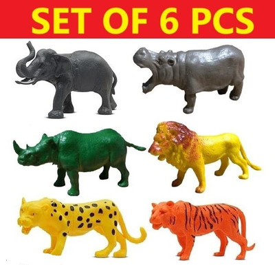manish 14pcs Wild Animals Learning Figures Set for Kids Big Size (Approx 10 cms Each)(Multicolor)