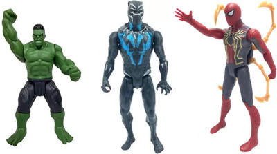 khilona waala Super heroes HULK BLACK PANTHER & SPIDER MAN Toys for Kids with LED Light(Multicolor)