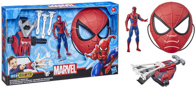 MARVEL CLASSIC Spider-Man Web Shots Scatterblast Armor Set Toy, 3 Web Projectiles, Kids Ages 5(Multicolor)