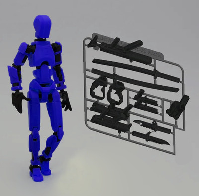 Bhootia Dummy 13 Action Figure | Build Yourself | With Weapons (5.25inches)(Blue)