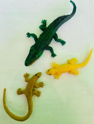 Tik C Rubber crocodile and lizard toys(Multicolor)