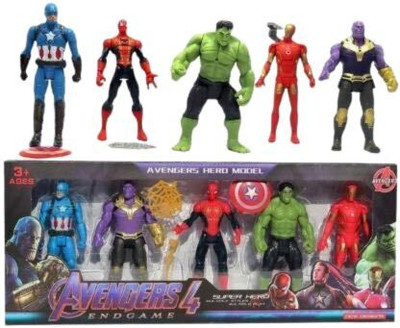 YBN Avenger Super Hero Action Figure Toy Set (Set of 5 Superheroes)(Multicolor)
