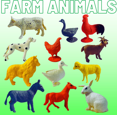laxmi toys Premium Quality Farm Animal Toys for kids - Educational Toys(5-6cm Size)(Multicolor)