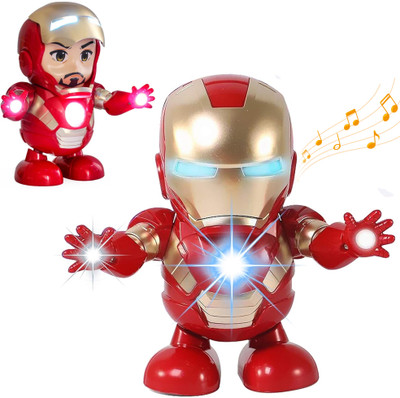 KIDOLOGY Marvel Iron Man Action Figure Toy with Light & Sound | Mighty Hero Series | 4+(Red)