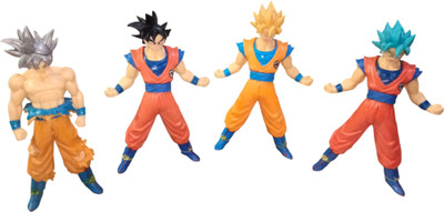 One Point Collections Goku Action Figure – Super Saiyan Anime Toy|Pack of 4(Multicolor)