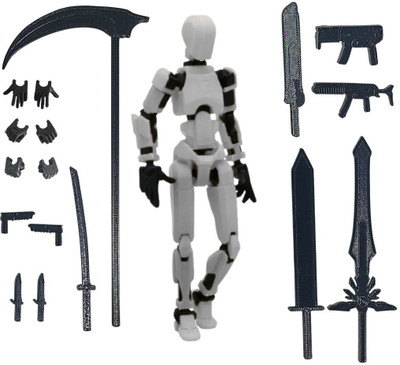Mighty Miniatures Prime Action Figure Robot | 14 cm with Weapons Pack(White)