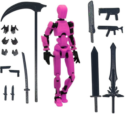 Mighty Miniatures Prime Action Figure Robot | 14 cm with Weapons Pack(Pink)