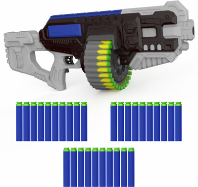 CHANAK Street Viper Big Blaster Motorized Dart Gun Toy Including 30 Soft Foam Bullets Guns & Darts(Black)