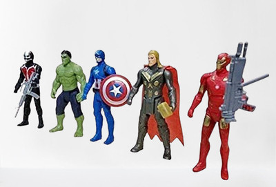 Toyporium Avengers Toys|Set of 5 Twist And Move Super Hero Action Figure For Kids|A05(Multicolor)