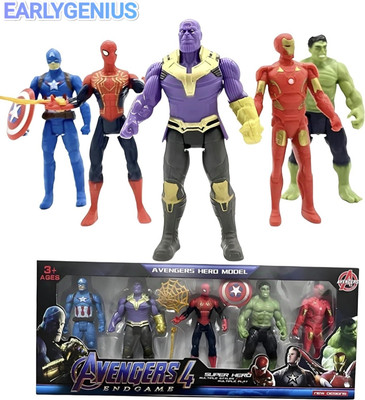 EARLYGENIUS Avengers Toy Set of 5 Super Hero Characters Action Figure Play Set :(Multicolor)