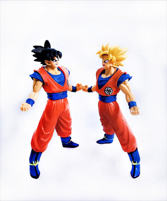 Thrifx Dragon Ball Z Goku SS1 and Goku SS2 Action FIgures Combo Toys for Decoration(Multicolor)