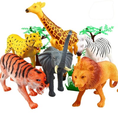 KHYALI 12 PC Mini Jungle Safari Realistic Wild Animal Toy Figure Playing Set for Kids11(Multicolor)