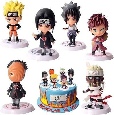 Husaini Mart Naruto Action Figures, 6pcs Anime Naruto Set PVC Cake(Multicolor)