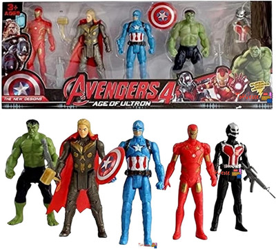 Just Akura Avengers Action Figure 5 Toy Pack In Packet_AV54(Multicolor)