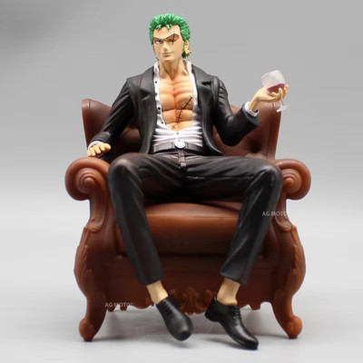 AG MOTO Roronoa Zoro Anime Action Figure Sitting On Couch 14cm One Piece Action Figures(Multicolor)