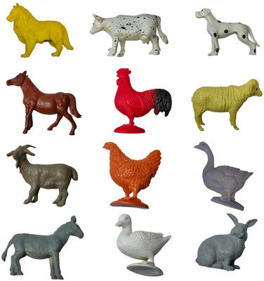 balajiecom Realistic Farm Domestic animal toys set for Endless Fun - Perfect for Kids 12 Pc(Multicolor)