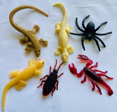 Tik C Rubber lizards spider gang set(Multicolor)