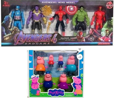RIGHT SEARCH Combo Pack of Avenger and Peppa Pig Family Set(Multicolor)