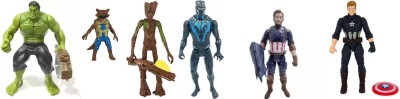 khilona waala Pack of Superheroes Hulk Groot Rocket Black Panther & Captain America Toy(Multicolor)