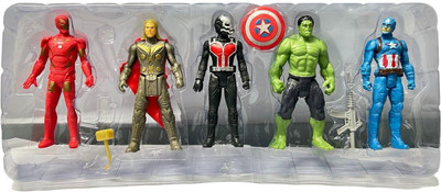 Toyporium Avengers Toys|Set of 5 Twist And Move Super Hero Action Figure For Kids|A47(Multicolor)