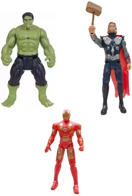 khilona waala Combo Pack of Avenger Heroes Hulk Thor & Ironman Toy Best Boys Birthday Gifts(Multicolor)