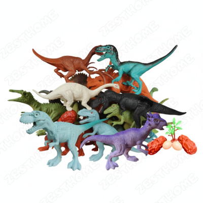 CHUTTI TOYS 6 Pcs Big Dinosaur Toys for Kids | Educational Realistic Rubber Dinosaur Figure(Multicolor)
