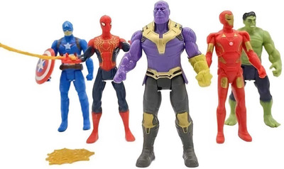 sky toys Avengers 4 - Super Hero Toys Action Figure Toy Set (Pack of 5 Action Figures)(Multicolor)