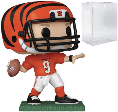 Funko POP Football: Bengals - Joe Burrow Vinyl Figure (Bundled with Compatible Box Pro(Multicolor)