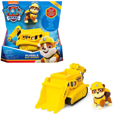 PAW PATROL Rubble'S Diggin' Bulldozer With Collectible Figure For Kids Aged 3 And Up(Yellow)