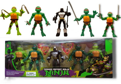 lilheaven Ninjaa Turtle Toy Set of 5 Super Hero and Villain Action Figures for Kids(Multicolor)