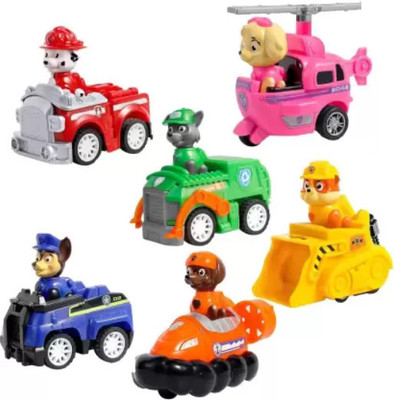 Pepstter Paw Patrol Vehicle Dog Figures Ready to Attack For Kids 6 pc set(Multicolor)