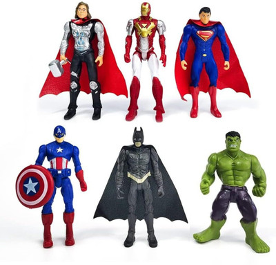 MARHABA TRADERS Ultimate Avenger Superhero Cake ToyTopper Set of 6 Pcs Best Action Figures(Multicolor)