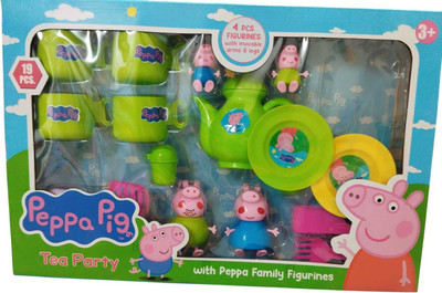 KinderTales Peppa Pig Tea Party Peppa(IND*74412) PigFamily Kids Cartoon(Multicolor)
