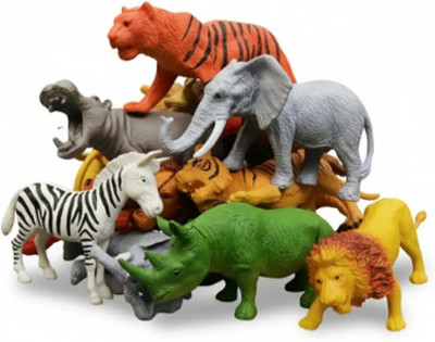 manish 6 Pcs Big Animal Set Jungle Animals Toys Set,Wild Animal Kingdom Figures Set(Multicolor)
