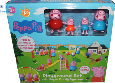 NIYAMAT Pepp'a Pig's Family Park Set with Figures,Slide,Swing,See-Saw,Easel Sets(Multicolor)