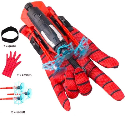 FANSEEKART Spiderman Web Shooter Gloves Cross Bow Web Launcher Gadget for kids_2JV(Red)