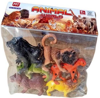 mayank & company Animal Figure Toy Set of 6 Pcs|Farm & Jungle Animal Figure Playsets(Multicolor)