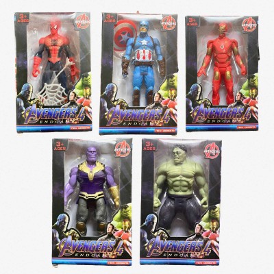 AS TOYS Marvel Avenger Superhero Action Figure Toy Set for kids. Led Light pack of 5pc.(Multicolor)