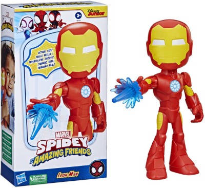 MARVEL Spidey and His Amazing Friends Supersized Iron Man Figure for Kids(Multicolor)