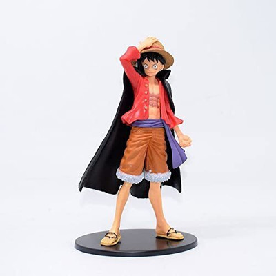 Pinaka One Piece Monkey D Luffy with Hat & Cape Action Figure PVC Statue Weeb Manga(Multicolor)