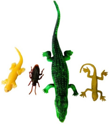 Tik C Rubber crocodile and lizard gang toys(Multicolor)
