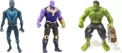 khilona waala Combo Pack Of Avenger Heroes Black Panther Thanos & Hulk Toy For Kids(Multicolor)